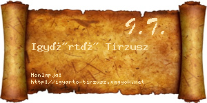 Igyártó Tirzusz névjegykártya
